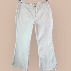 Universal Thread High Rise Flare White Denim Jeans Women Size 14 Vintage Stretch